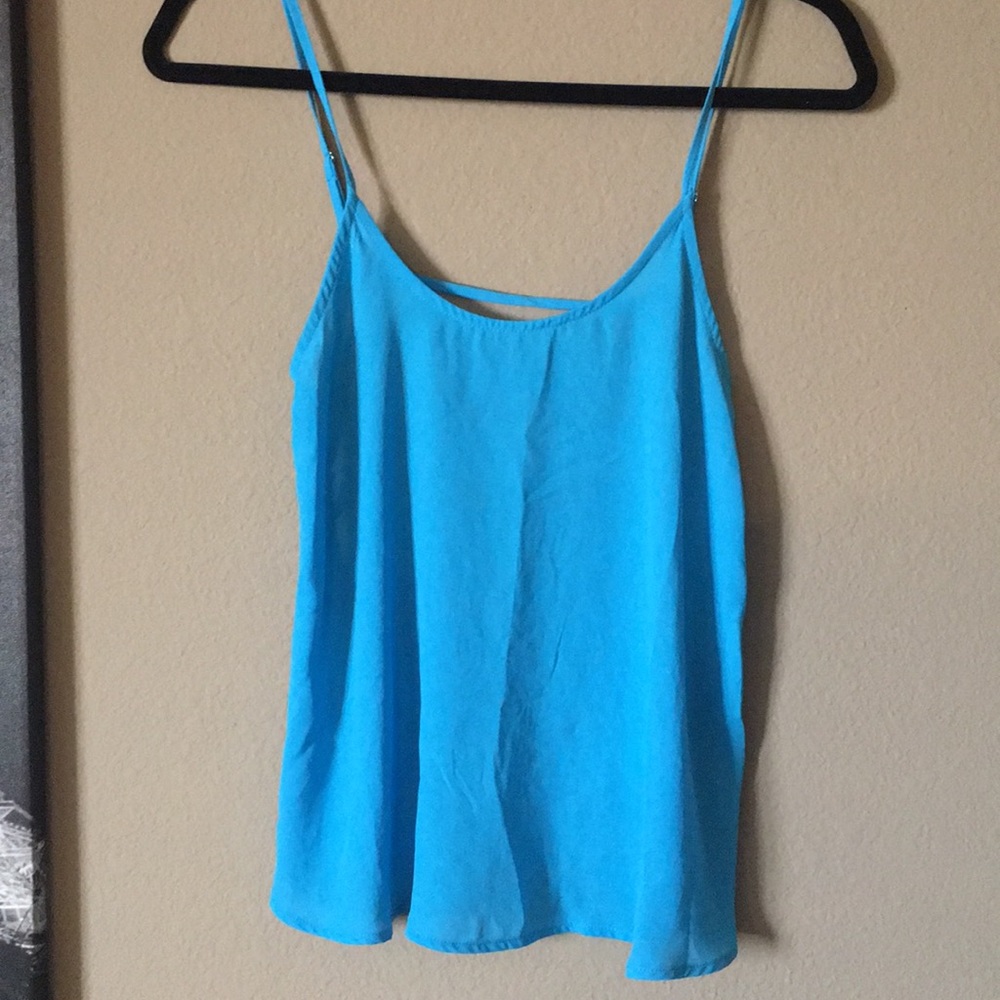 Blue caged top